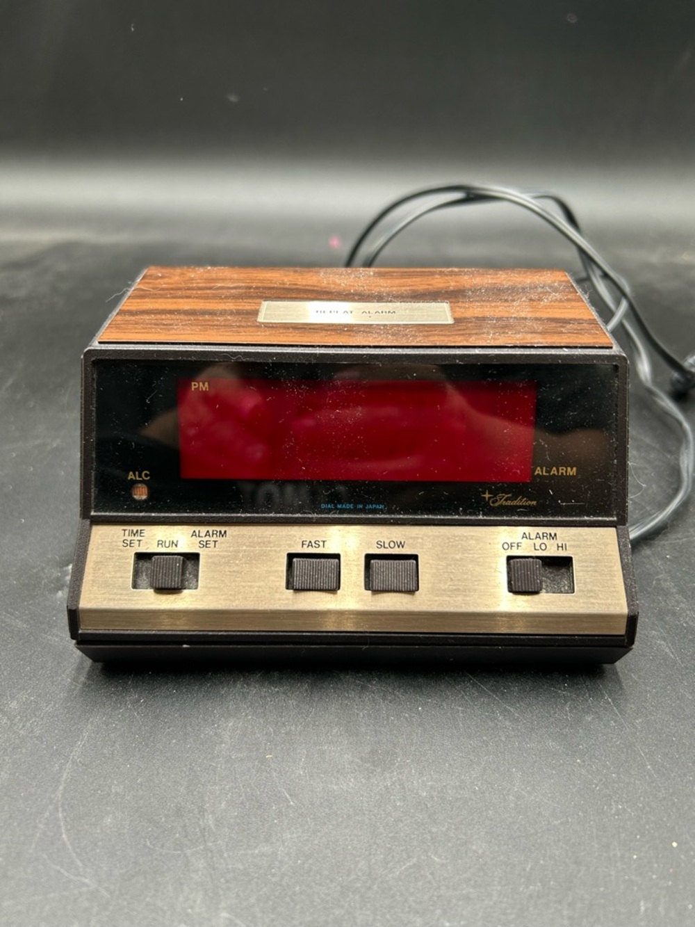 Vintage Digital Alarm Clock Radio - Brown Woodgrain sears and roebuck